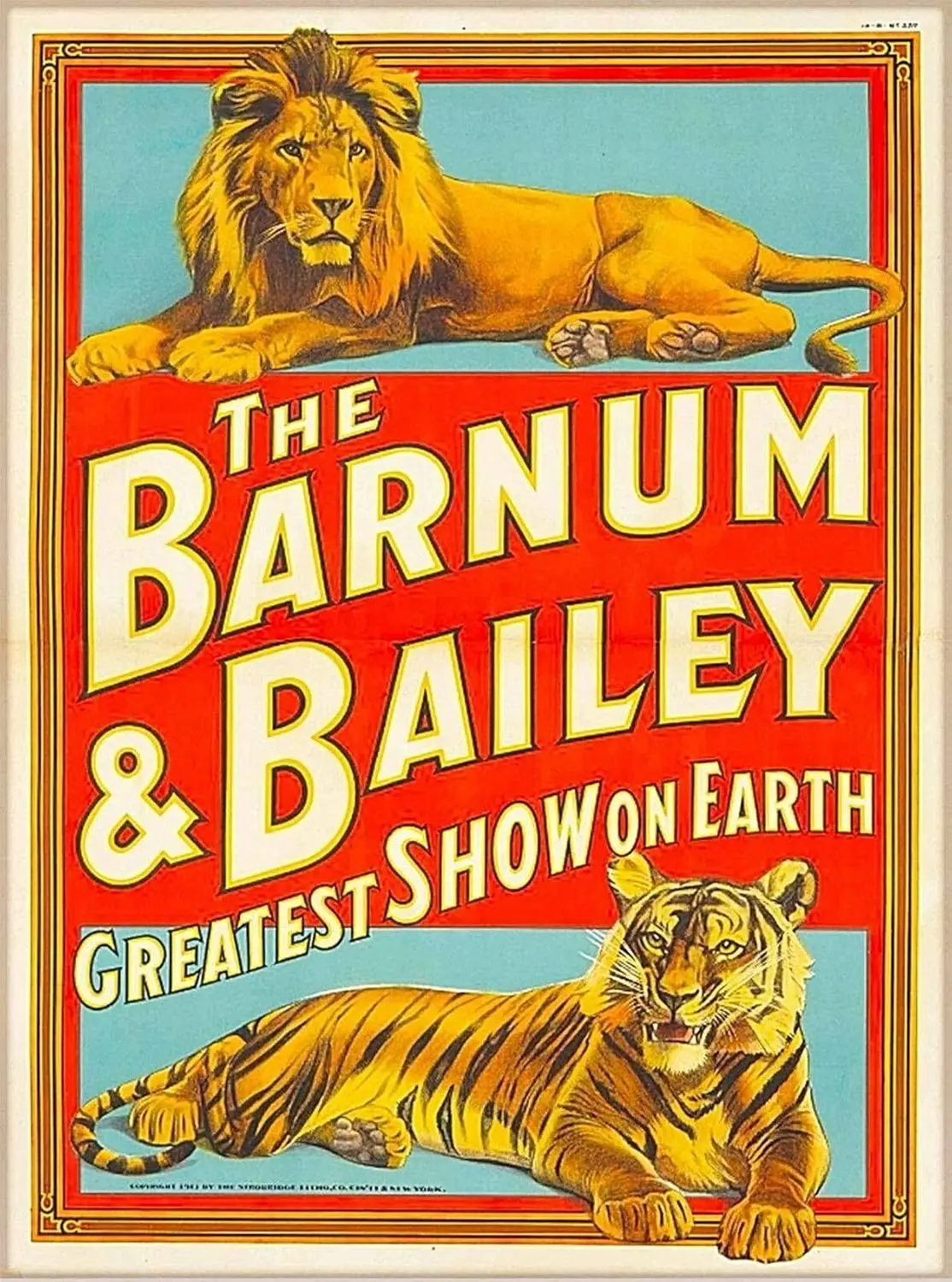 1p,TYmall Metal Sign Wall Plaque  Barnum  Bailey Greatest Show Lion Tiger Vintage Circus Travel Wall Decor Poster Wall Door Deco