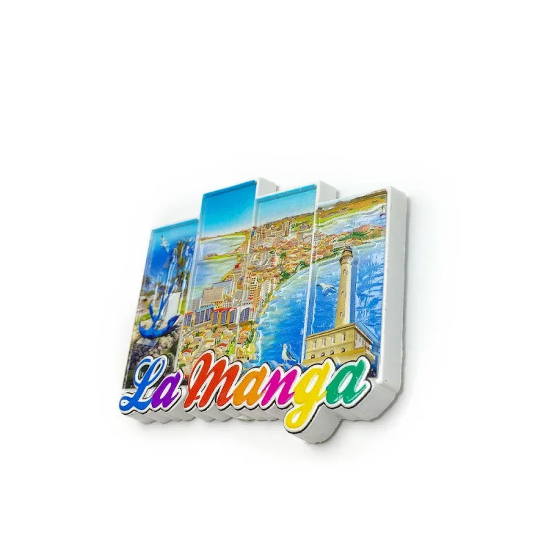 

La Manga, Spain (Europe) Fridge Magnet with City View, Lighthouse & Sea Scene, Cute Home Decor Refrigerator Accessory