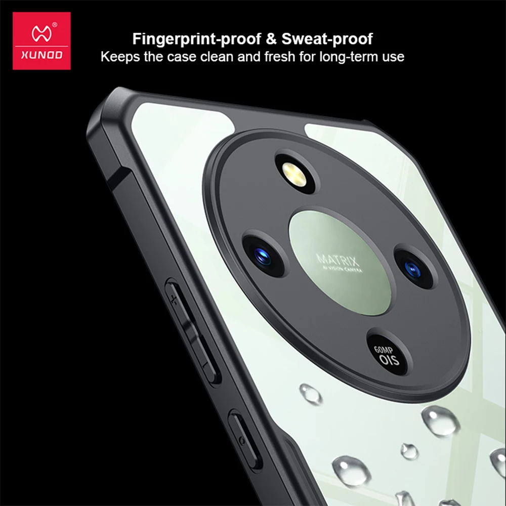 Xundd Etui do Honor X9d 5G X70 Magic 8 Lite, Ochronne etui z poduszką powietrzną, odporne na wstrząsy, z ochroną aparatu, TPU+Akryl, przezroczyste z paskami na tył — zdjęcie produktu 4