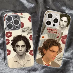 T-Timothee Chalamet-E Phone Case For Iphone 15 11 13 14 Pro Max 7 8 Plus X Xr Xs Max Se2020 12mini Transparent Cover