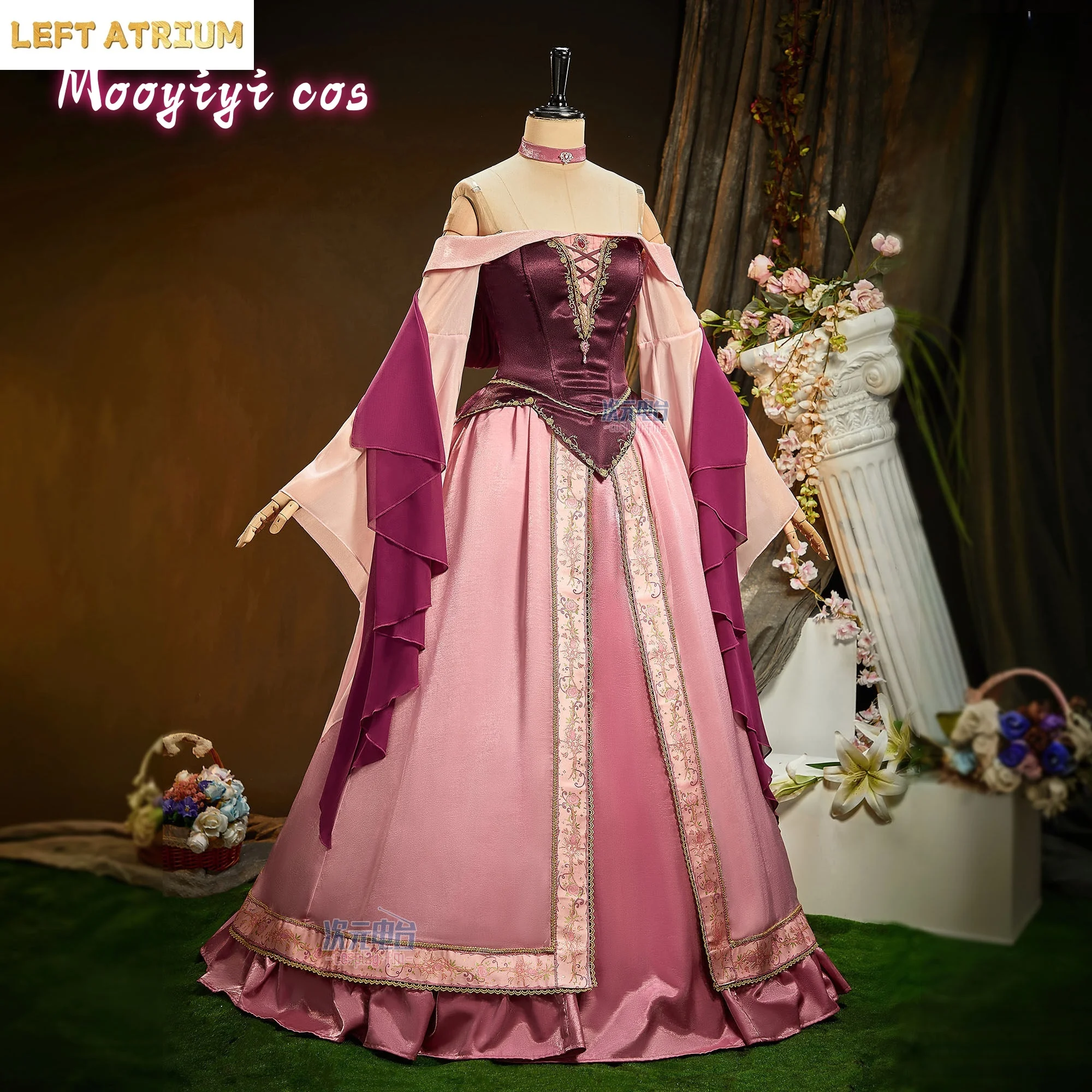 

New Princess Cosplay costume Halloween Christmas Role Playing Party Comic Game Anime S-XL Rose Women Pink Skirt Clothing