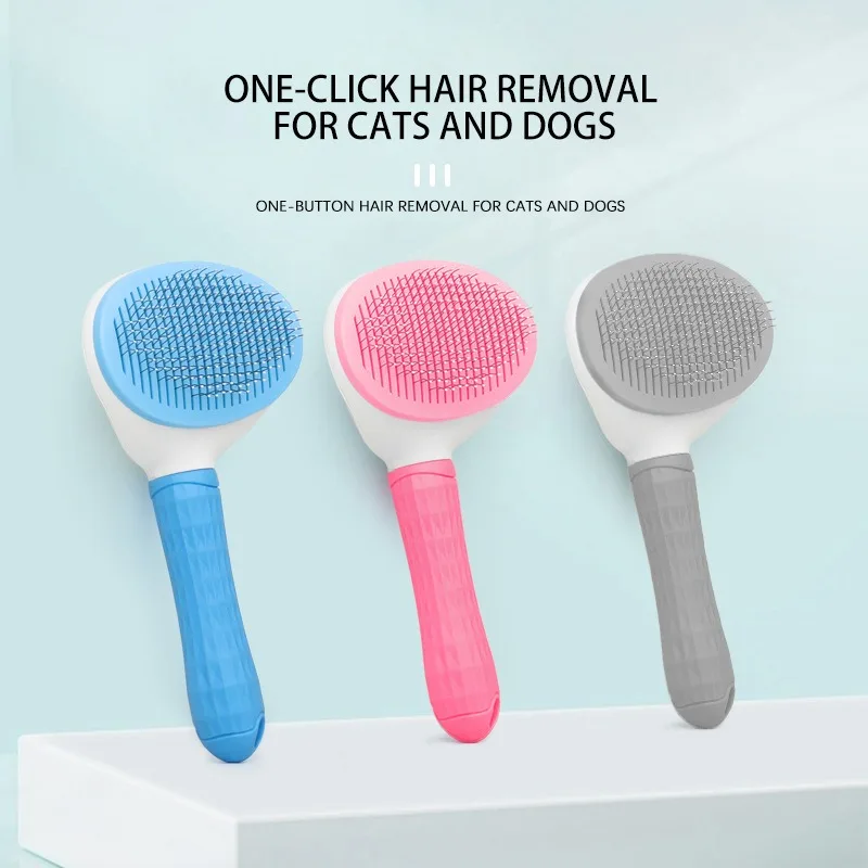 Selbstreinigende Pet Haar Entfernen Kamm Katze Slicker Pinsel Pet Haar Entfernung Kamm Für Katzen Pflege Pinsel Hund Kämme katze Zubehör