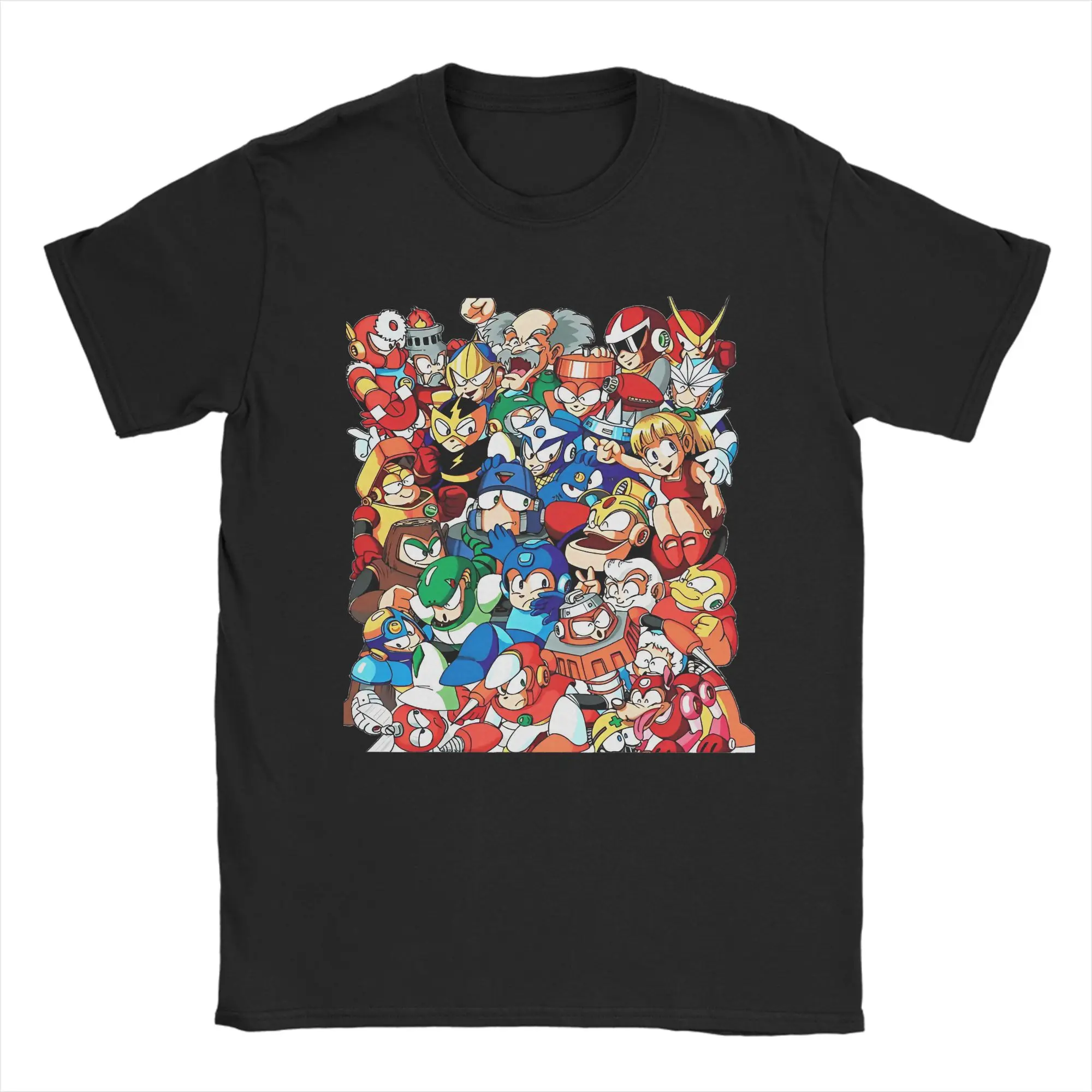 Camiseta Megaman X Robot Masters para homens e mulheres, camiseta vintage de algodão, gola redonda, manga curta, roupas plus size