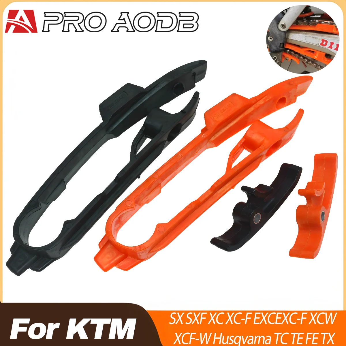 Motorcycle Swingarm Chain Slider Kit Chain Guide Brake Hose Clamp For KTM SXF EXC Husqvarna TC FX 125-450cc 2016-2021 2022 2023