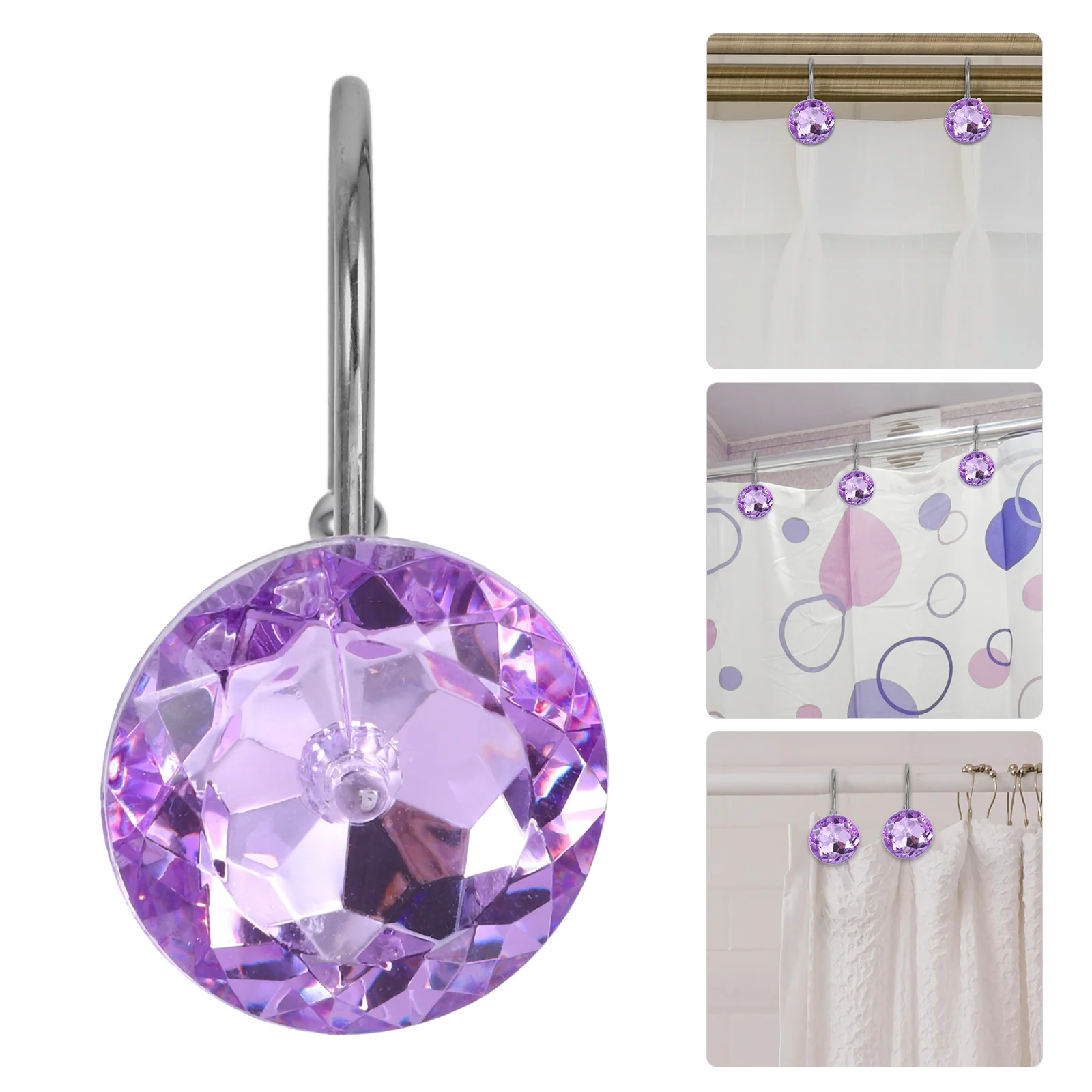 

12Pcs Heavy Duty Shower Curtain Hangers Smooth Safe for Most Curtains Styles Shower Curtain Hook Bathroom Hooks