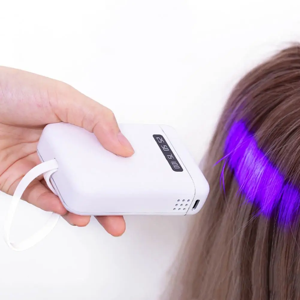 405nm LED Hair Extension Lamp 5000mAh Rechargeable UV Light Hair Extension Machine Home Salon Portable Handheld Wig Glue Curing