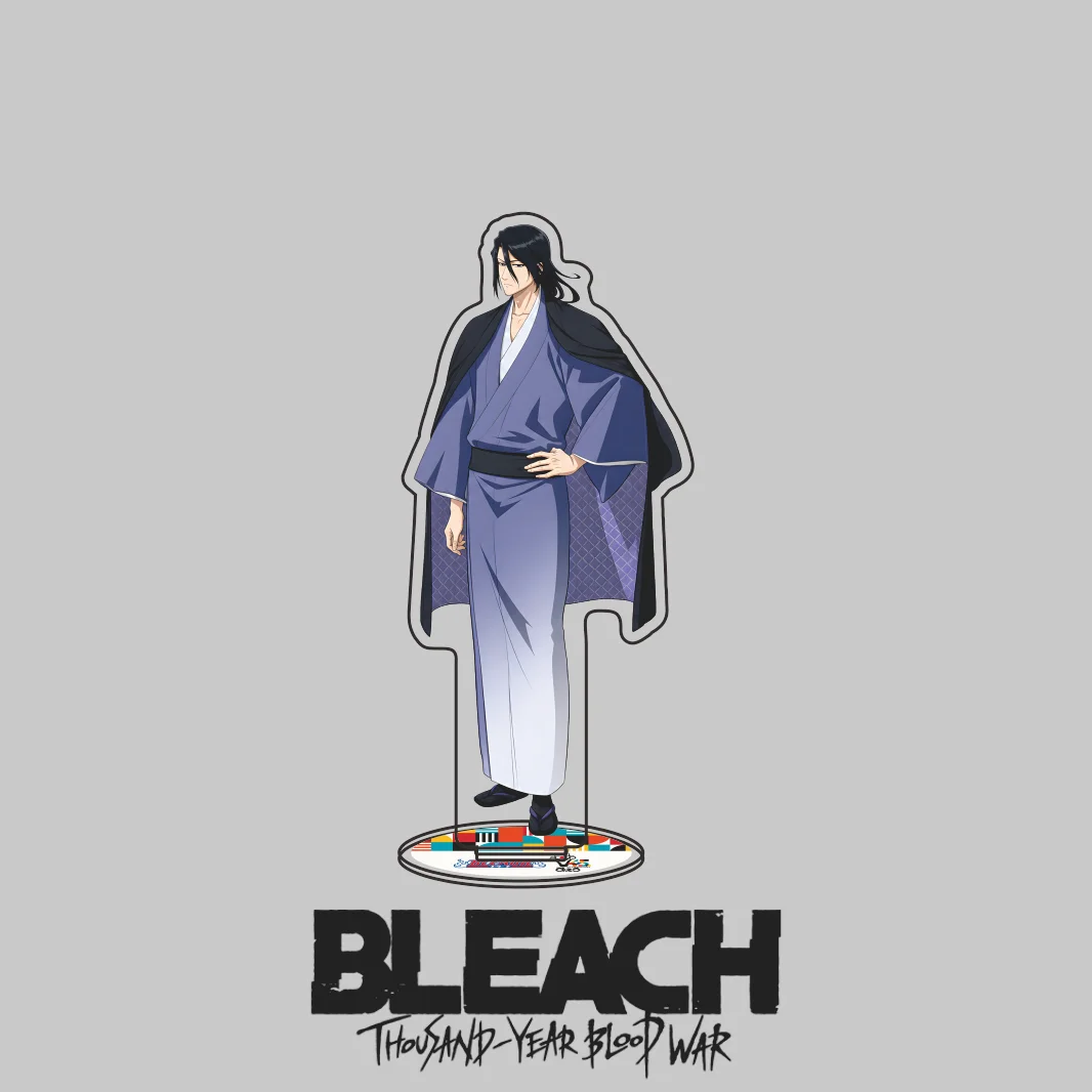 New Anime BLEACH 45th Anniversary Acrylic Stand Keychain Figure Byakuya Kuchiki Ichigo Kurosaki Kimono Style Character Desk=