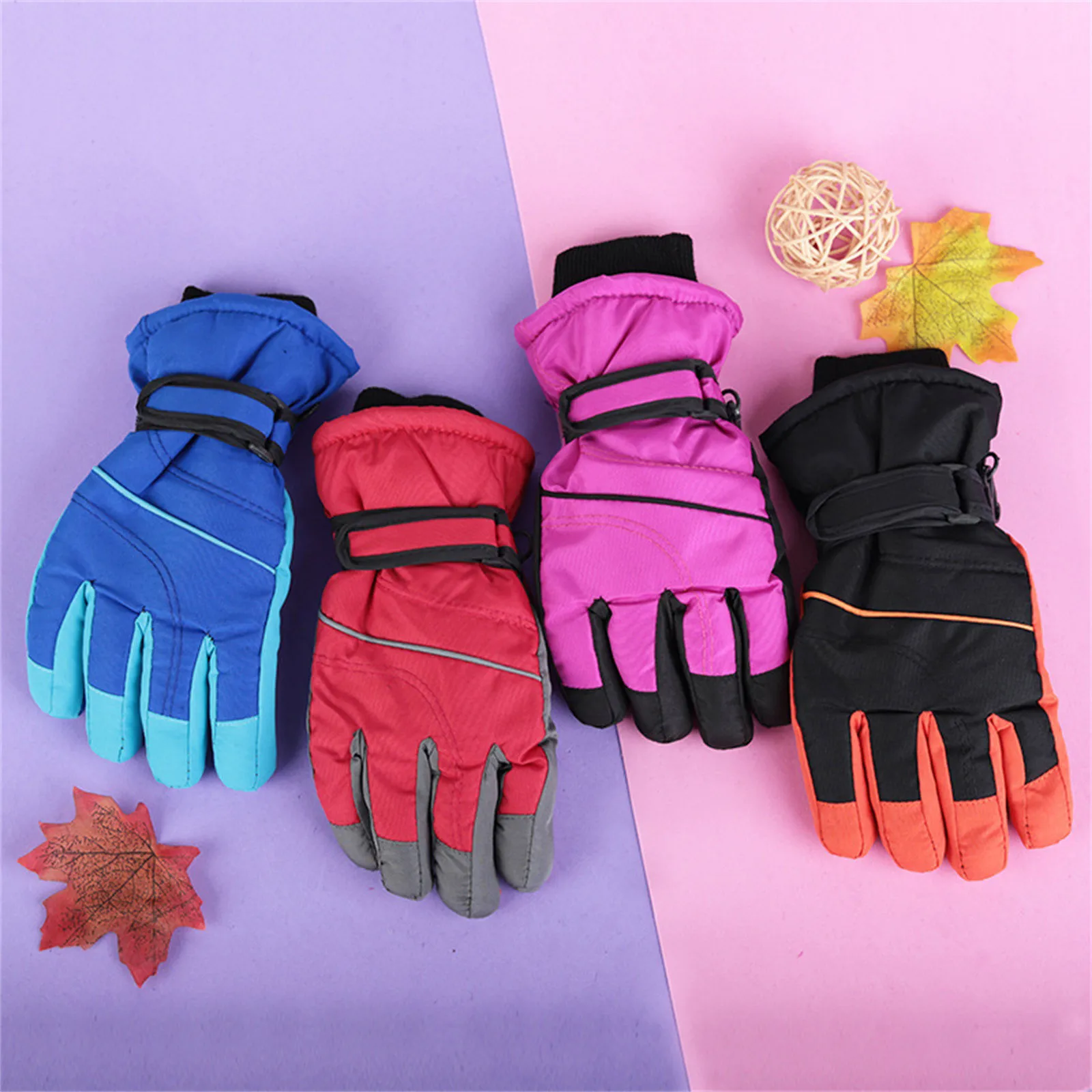 Kids Winter Warm Windproof Cold Weather Outdoor Sports Gloves For Boys Girls Fleece Snow Gloves Winter Gloves Bulk