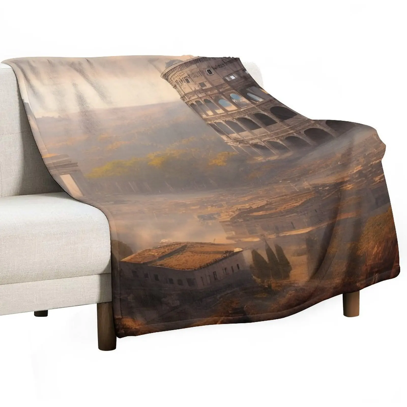 Ancient Rome and the Colosseum Throw Blanket Sofas Single Soft Plush Plaid Blankets