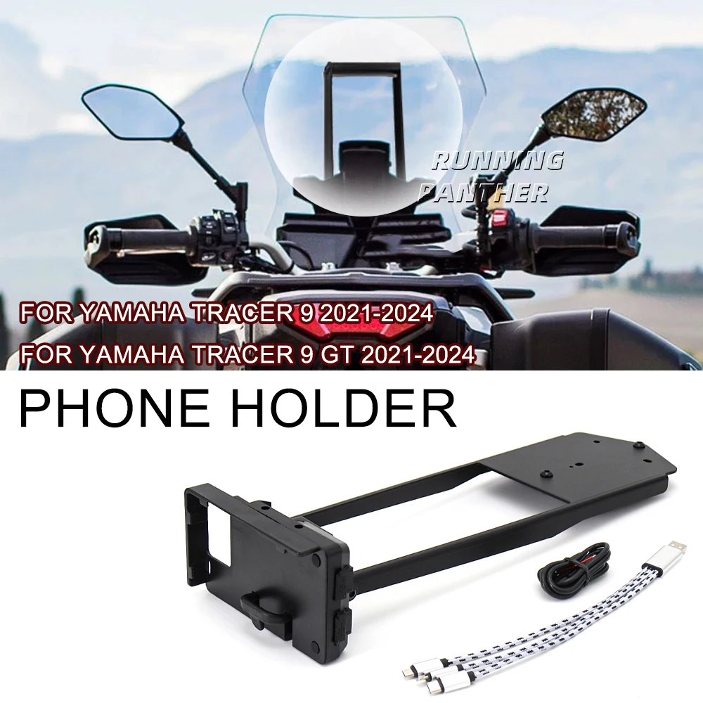 

Motorcycle modification accessories navigation bracket mobile phone holder only USB charging For Yamaha Tracer 9 GT 2021-2024