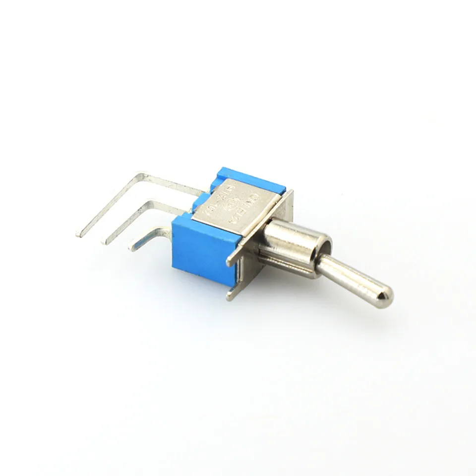 5PCS BLUE MINI MTS-102C4 RIGHT ANGLE Miniature toggle switch Panel Mount SPDT 3PIN ON-ON power switch 6A/125V 3A/250V MTS102C4