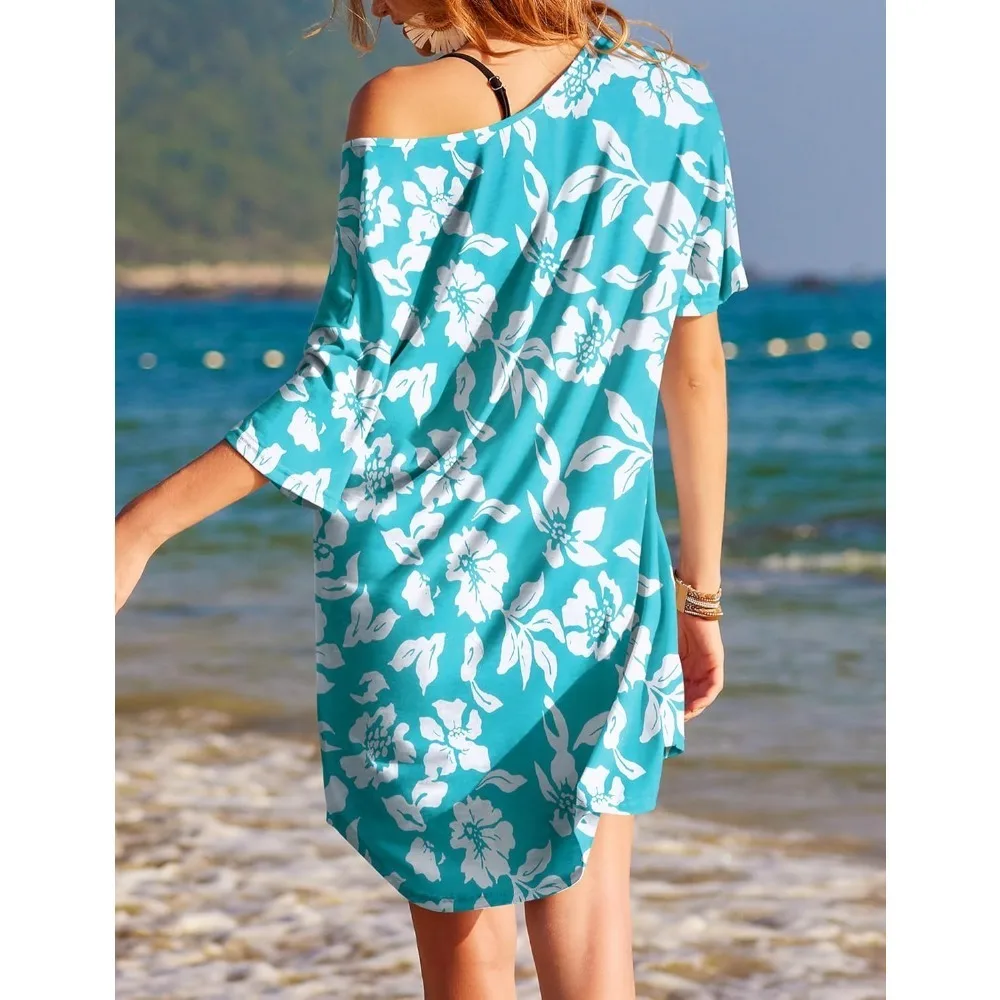 Maglietta da donna Camicia da notte in cotone con scollo a V Camicie da notte Comoda camicia da notte casual per donna L