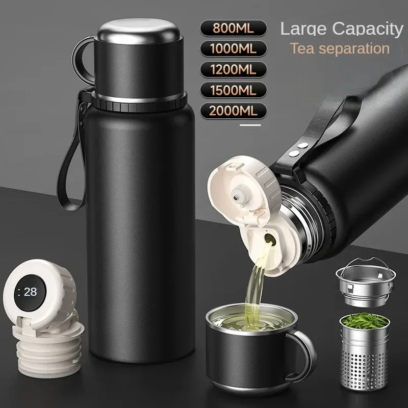 1.5 2L 600 1000ml  Stainless Steel  Thermos Coffee Cup Bottle Keep Hot Cold Thermos Vacuum Flasks Water Bottle Tea Vacuum Kettle