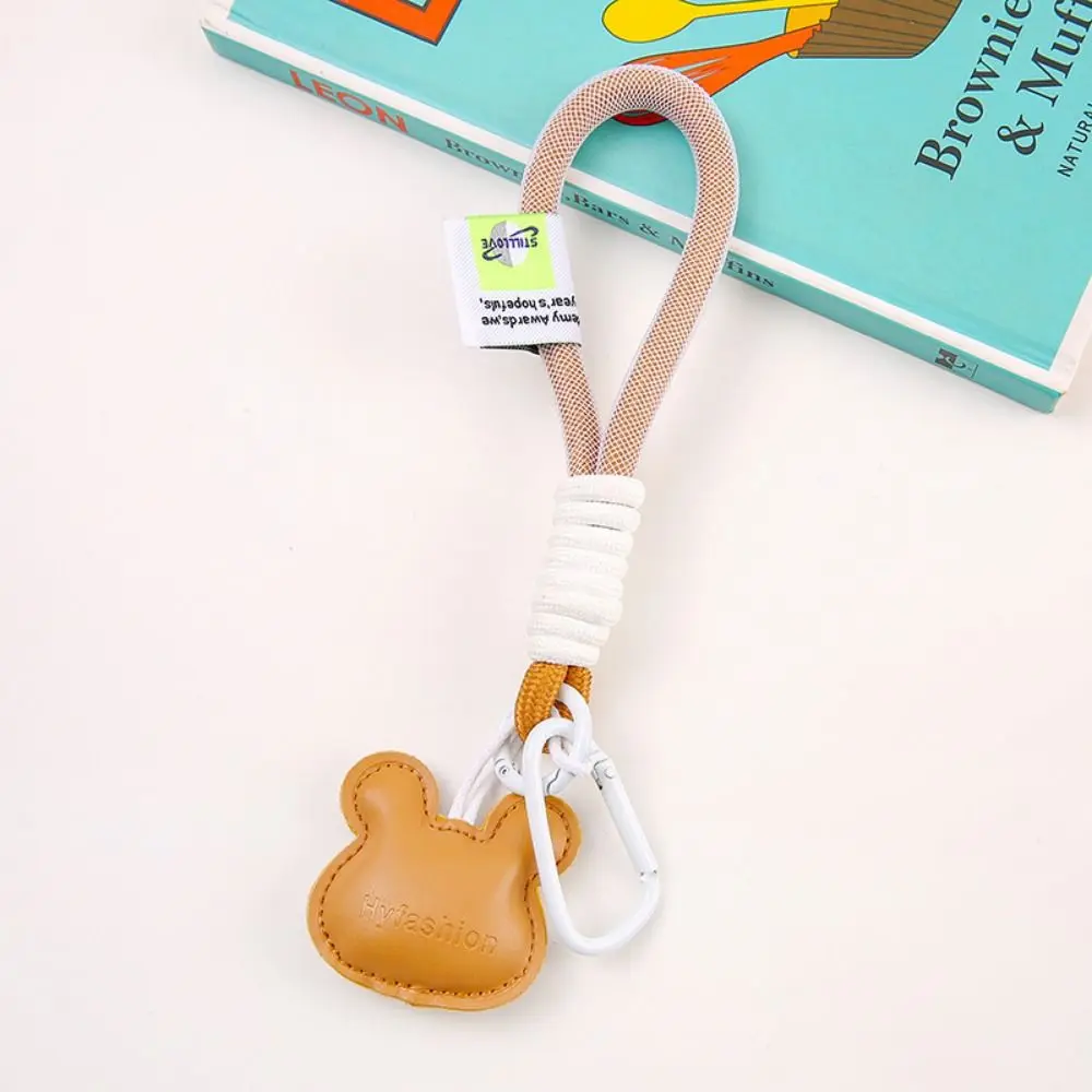 Woven Cartoon Mobile Phone Lanyard Bear Heart Cellphone Anti-Lost Lanyard Cartoon Dacron Phone Wrist Straps Jewelry