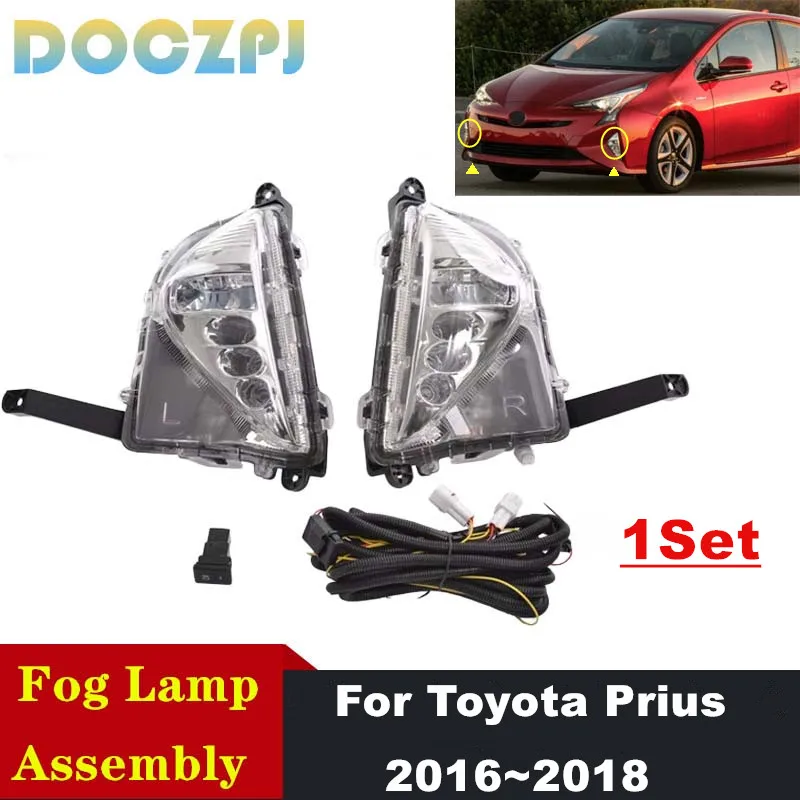 

1Set Left and Right 12V LED Daytime Running Light DRL Auto Driving Lamp Fog Light Amber Turn Signal For Toyota Prius 2016-2018