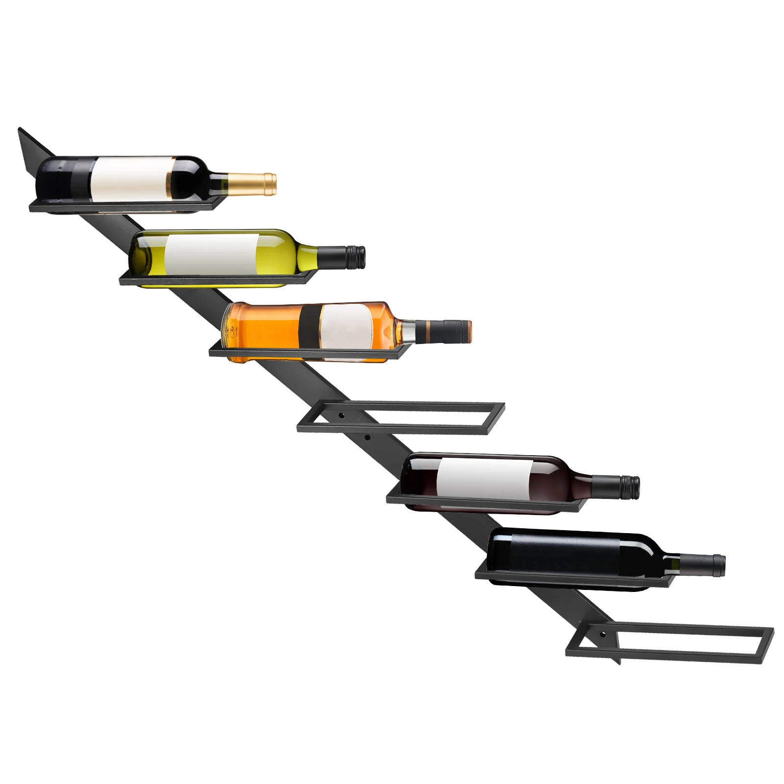 Wine Wine Bottles Wall Mounted Wine Rack for 7 Bottles Storage  Liquor Champagne Metal Hanging Wine Bottle Holder for Home Bar