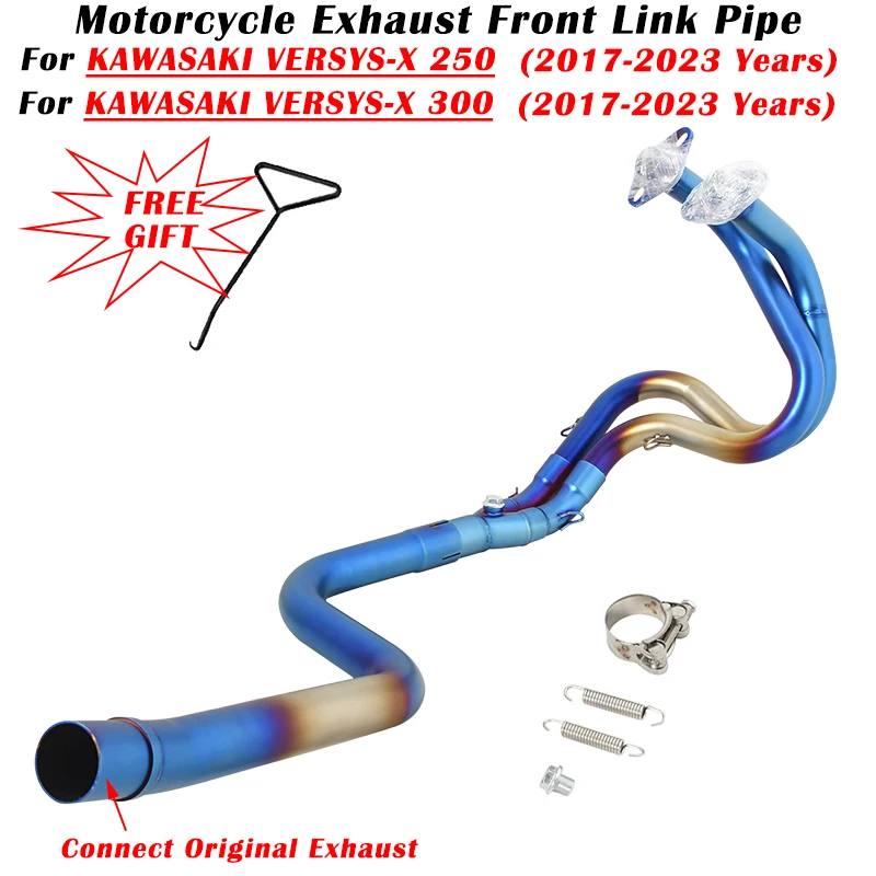 

Slip On For KAWASAKI VERSYS X VERSYS-X 250 300 2017 - 2023 Motorcycle Exhaust System Escape Modified Muffler Front Link Pipe