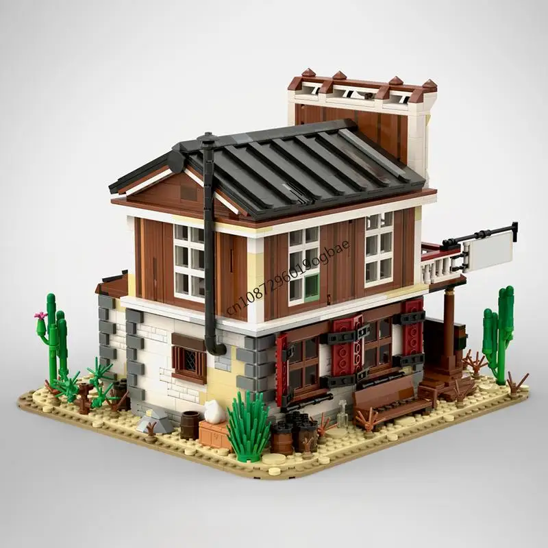 2355PCS City Hot Selling Street View Moc Wild West Detective Agency model creatieve ideeën Kind Speelgoed Montage Puzzel verjaardagscadeau