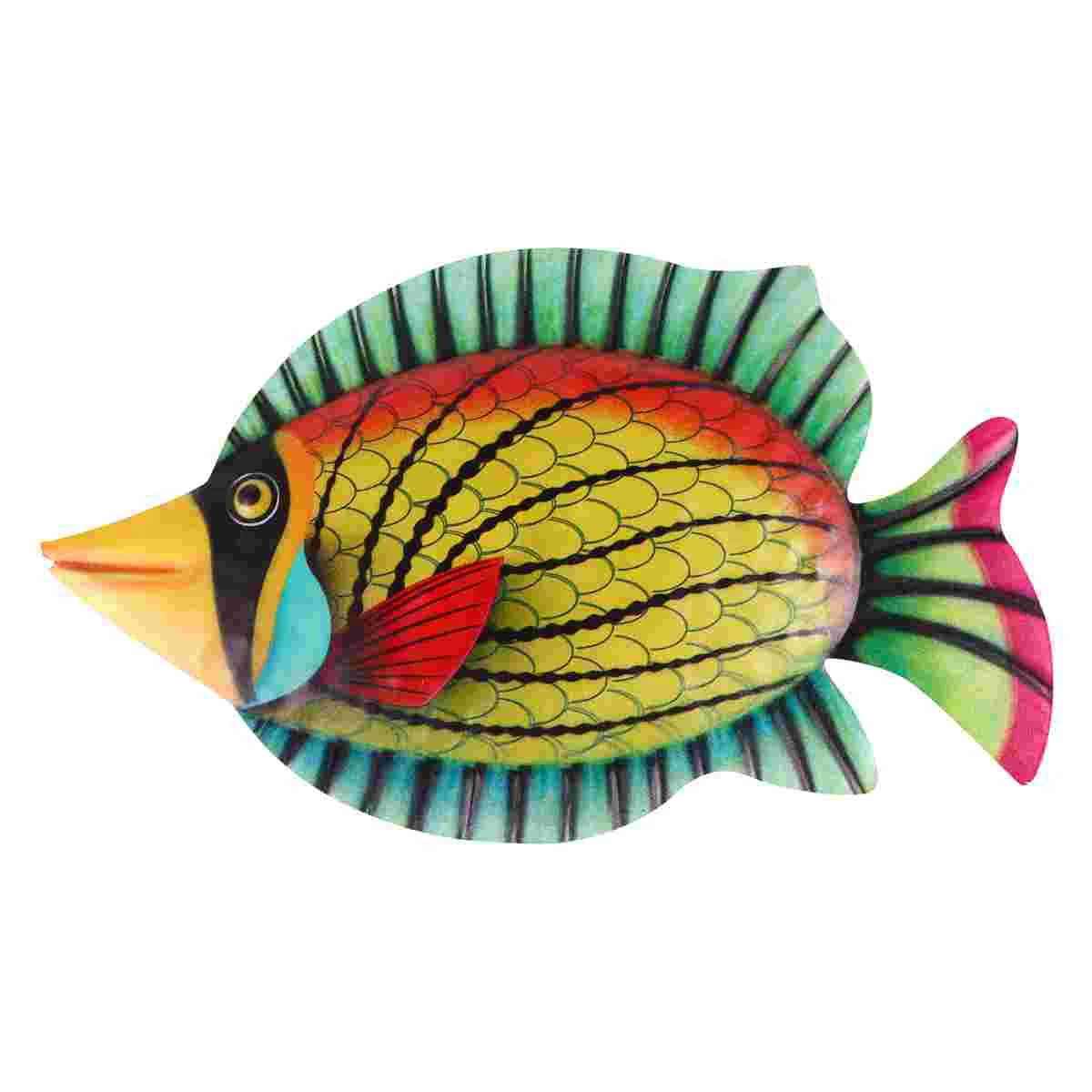 

Garden Wrought Iron Fish Wall Hanging Unique Decor Metal Living Room Ocean Sculpture Interior Decoration