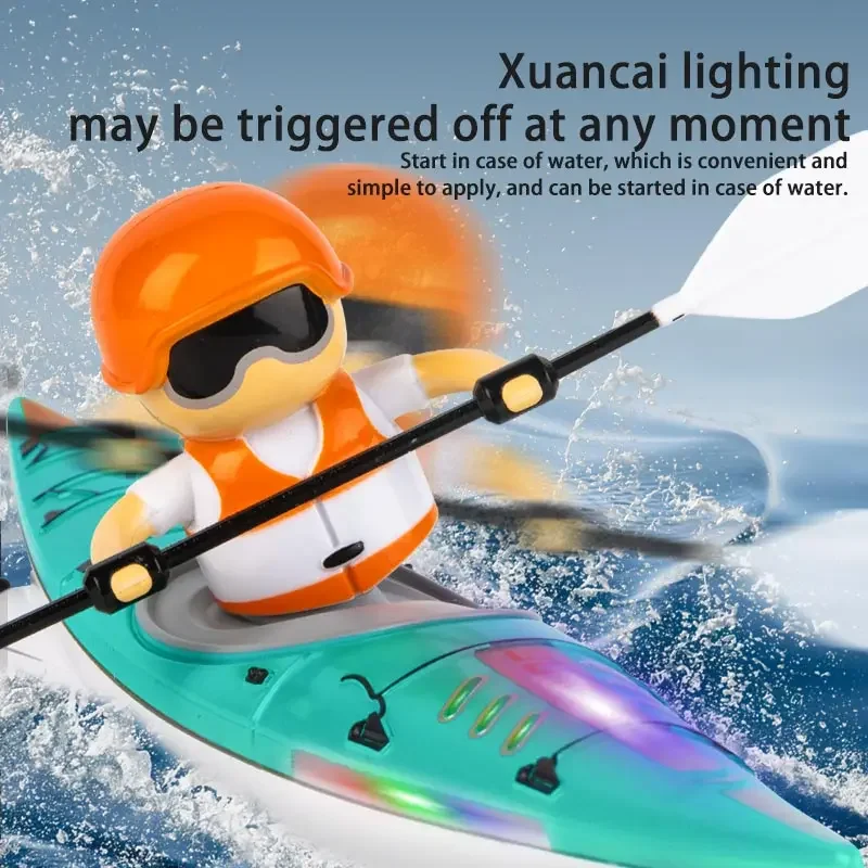 HC810 RTR 2.4G RC modalità barca telecomando luci a LED a remi 360 guida a doppia modalità nave impermeabile pagaiando Kayak giocattoli per ragazzi