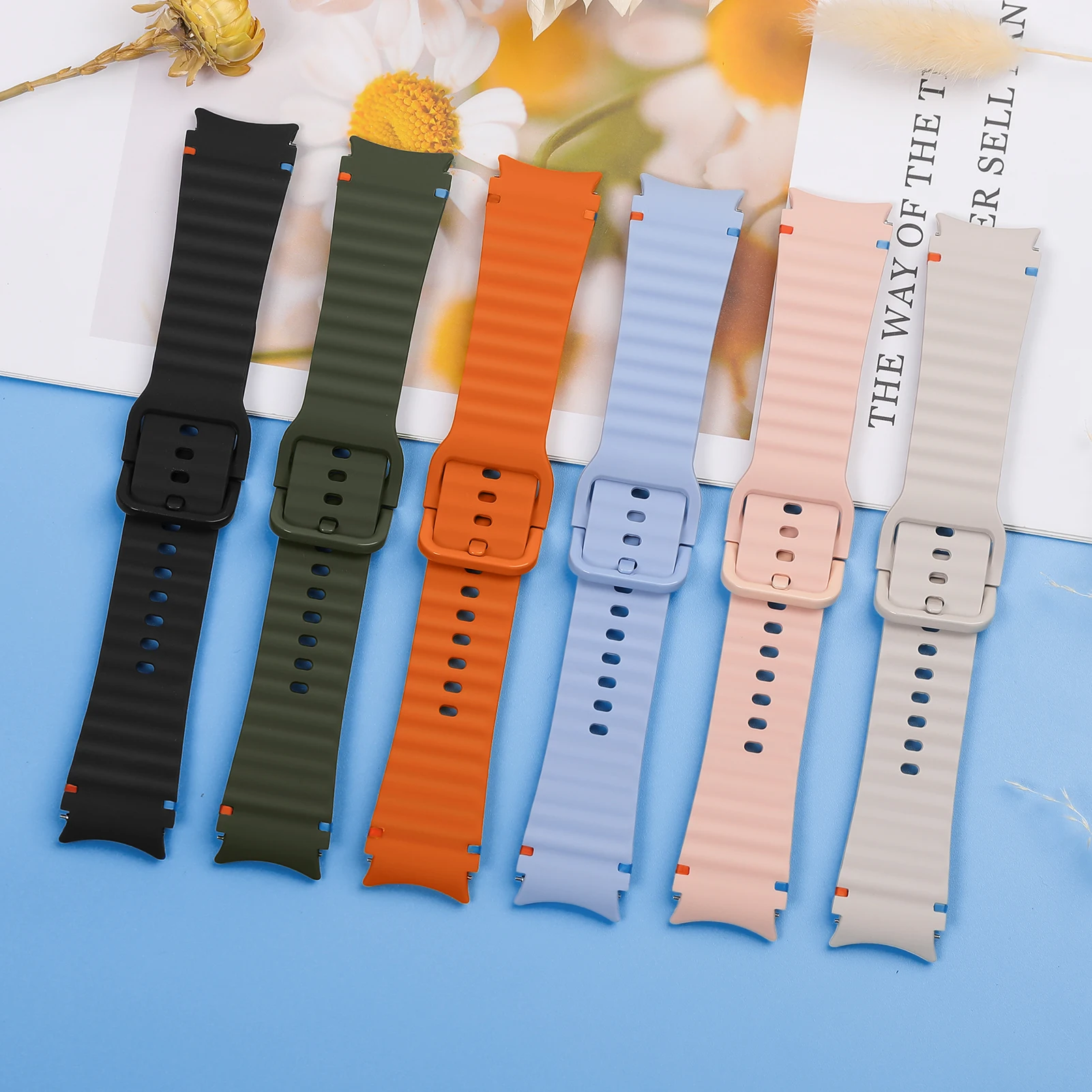 Спортивный силиконовый ремешок для Samsung Galaxy Watch 7 FE 44 мм 40 мм Браслет Galaxy Watch 4 6 Classic 5 pro Band 43 мм 47 мм 45 мм 46 мм