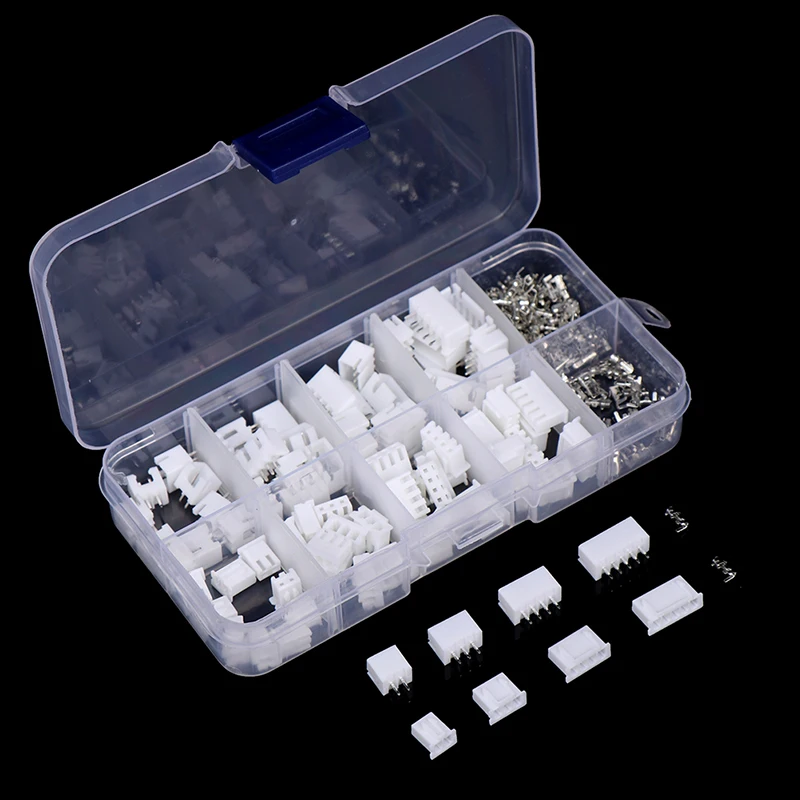 {QTG333} 230 Pcs/set XH 2.54 2p 3p 4p 5pin 2.54mm Pitch Terminal Kit JST Connector