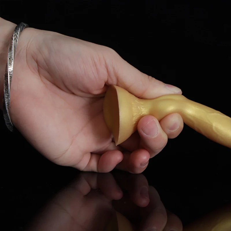 Entry-level Female Masturbator Golden Mini Dog Dildos Realistic Animal Penis Soft Small Wolf Penis Anal Sex Toys For Women 18+