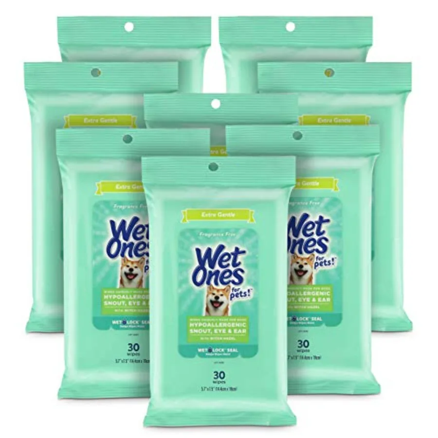 

for Pets Extra Gentle Dog Wipes with Witch Hazel - Fragrance-Free Hypoallergenic Pet Grooming Wipes for Snout Eye and Ear Areas
