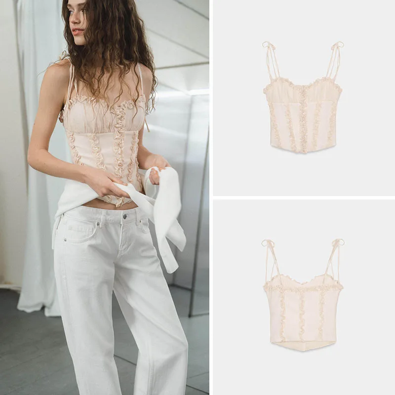 

Spring New Arrival Women's Sexy Layered Decorated Tight Bustier Top Ethnic Stage Costume 8-25 Years Olds 2026 Spring