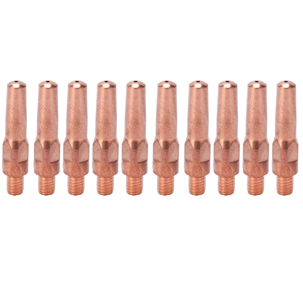10pcs Copper MIG Welding Contact Tips 40x1.2mm Size L40 Length Welding Torch Consumables Conductive Welding Nozzles