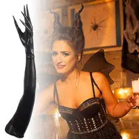 76HE NEW Luxurious Enamel Leather Long Gloves for Women Witch Gloves for Masquerades Party and Special Occasion Dressingup 4