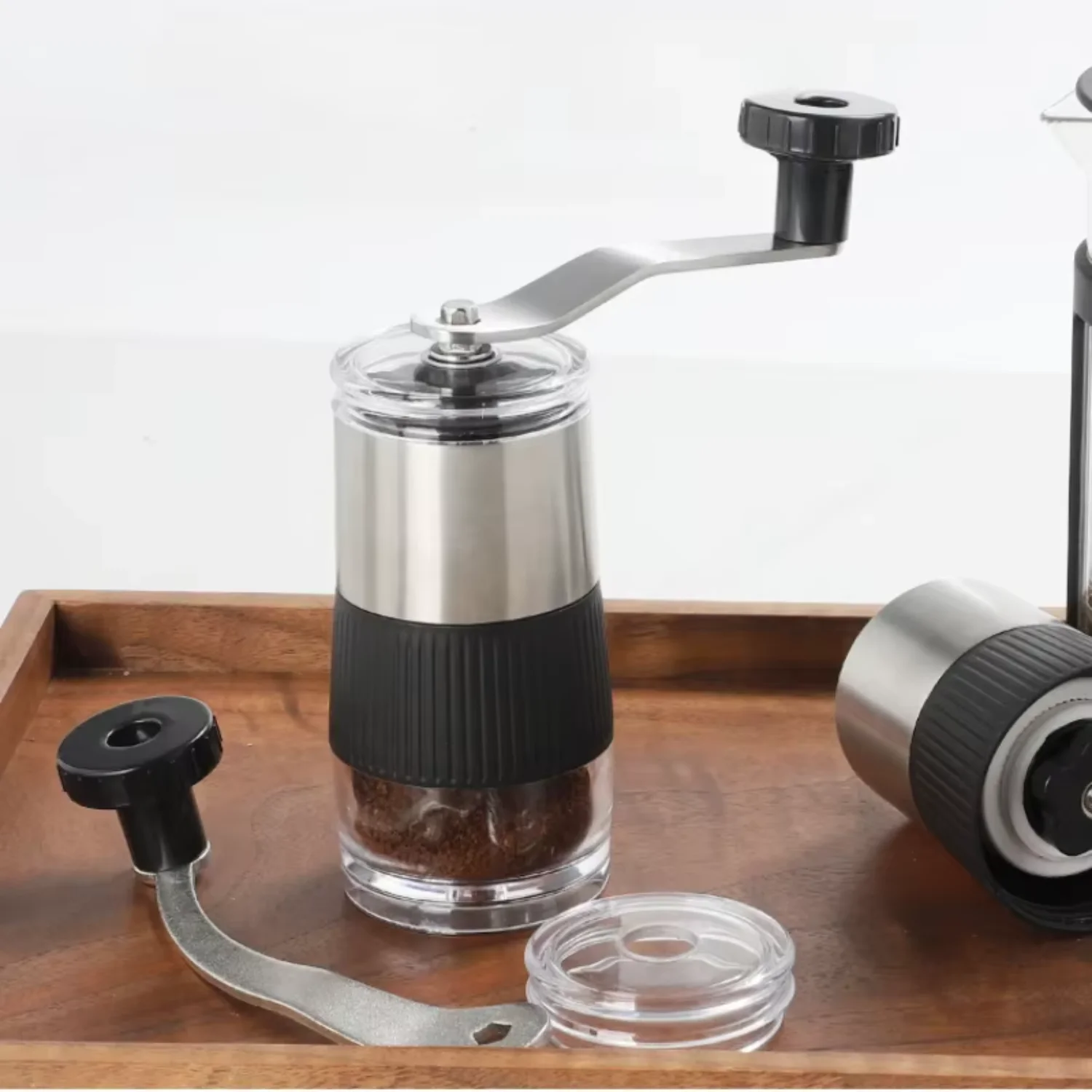 Mini hand crank manual hand grinding coffee machine, stainless steel ceramic grinding core, coffee