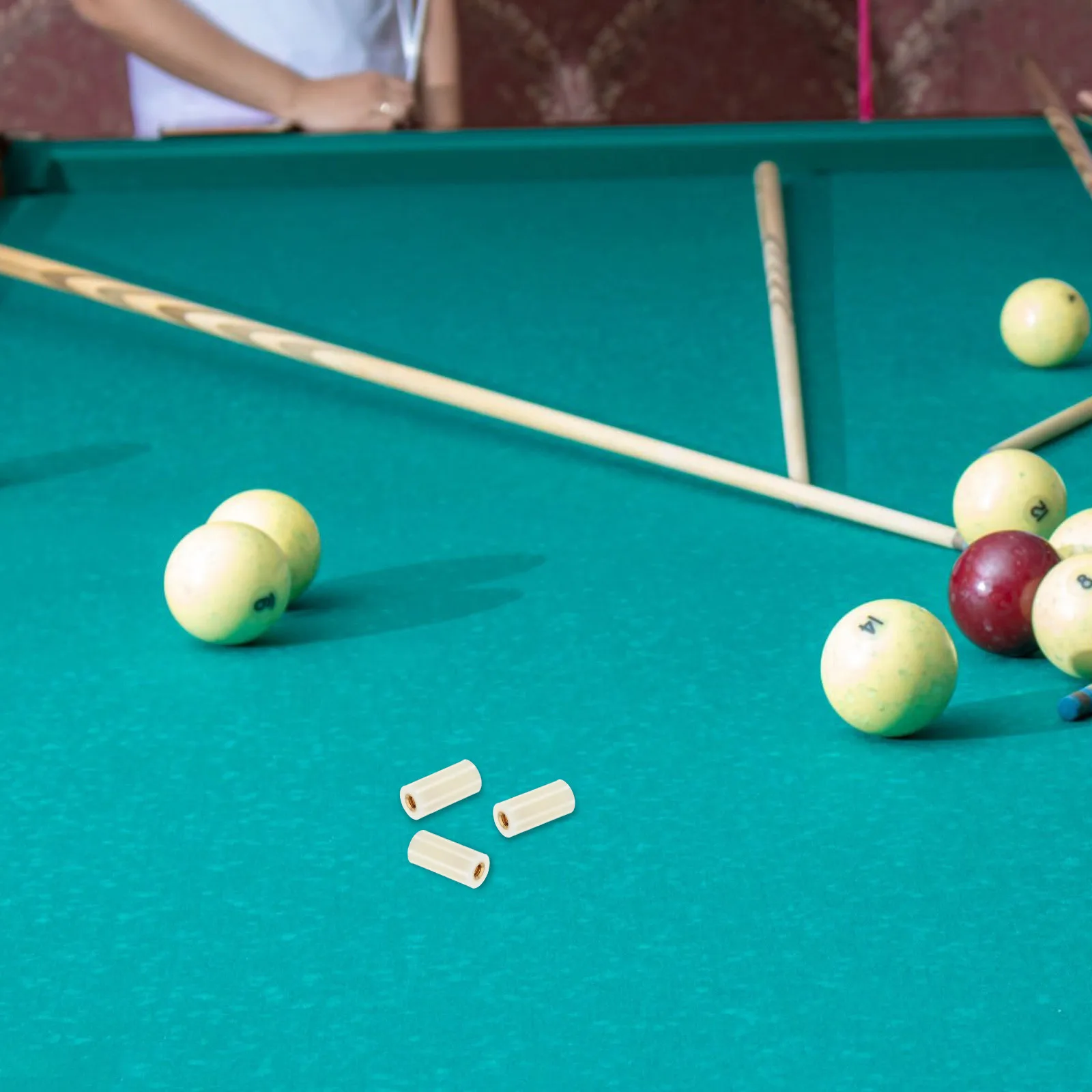 10 pçs conjunto de ponta de taco de bilhar parafuso-on cobre rosqueado piscina vara virolas substituição durável para jogo profissional