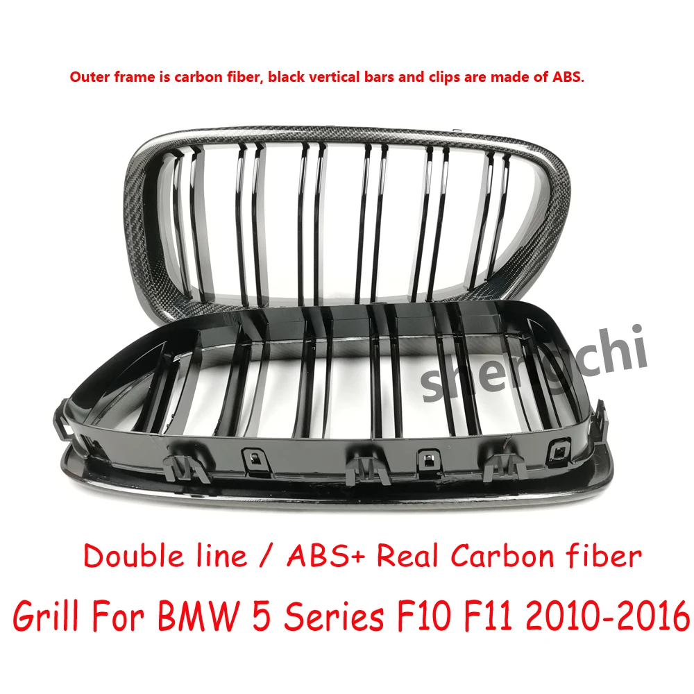 M5 F10 F11 Real Carbon Fiber Front Bumper Grill For BMW 5 Series F10 F11 520i 523i 528i 530i 535i 550i Racing Grills 2010-2016