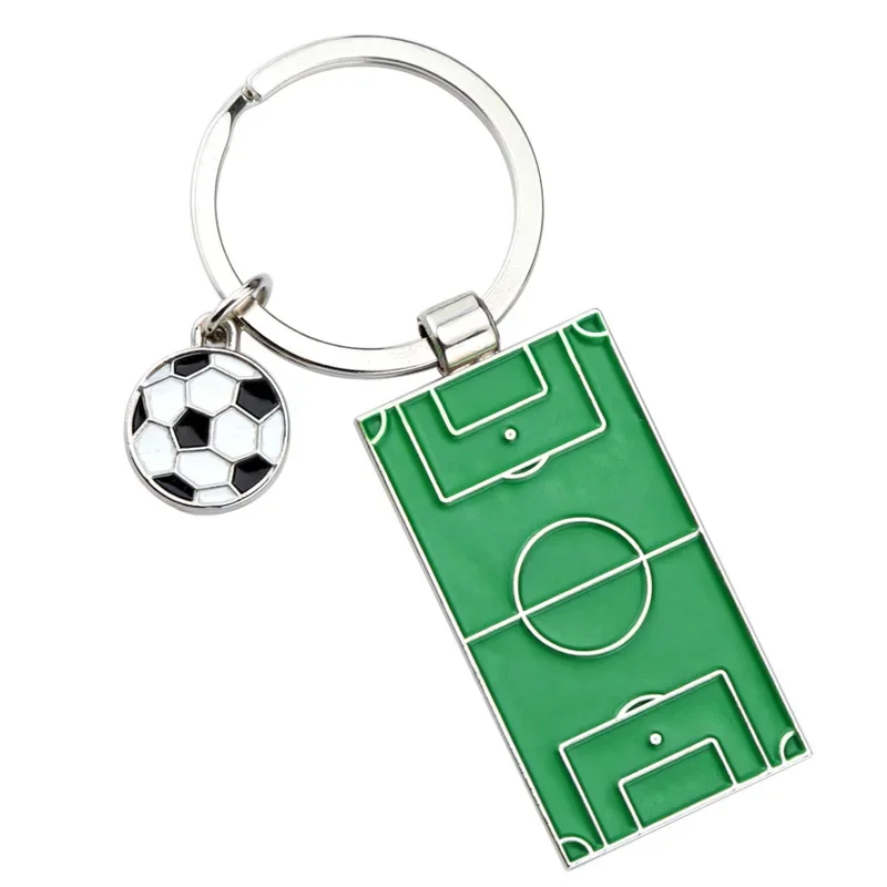 Football Field Key Chain Holder Soccer Field Keyring Ornament Keychains Jewelry Football Fans Club Gift