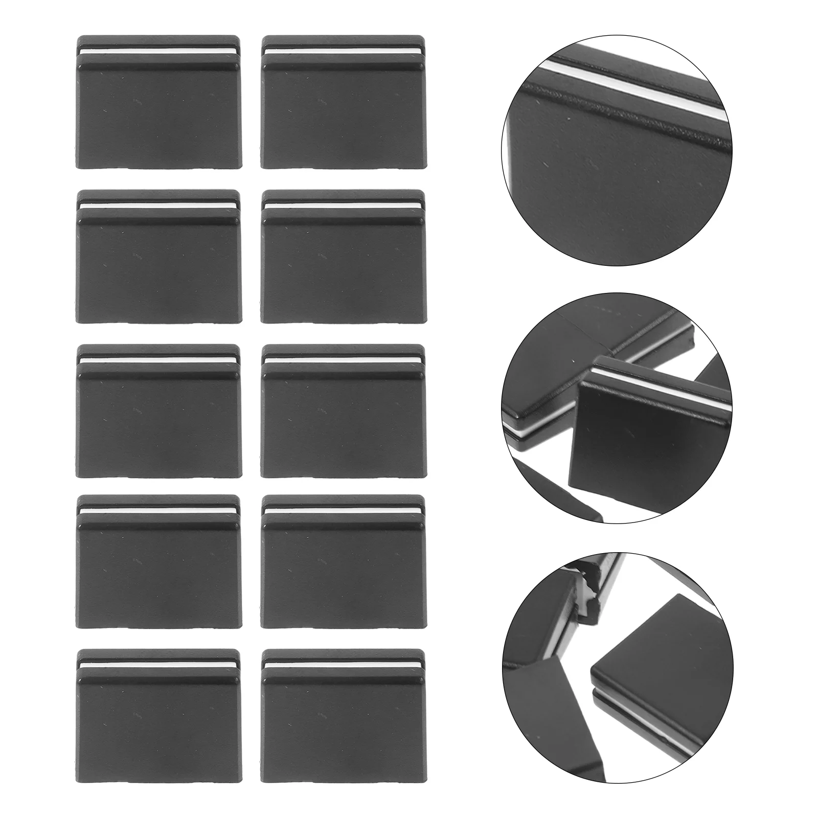

10 Pcs Mixer Fader Caps Replacement Console Slider Knob Knobs Black Clipper Mat Abs
