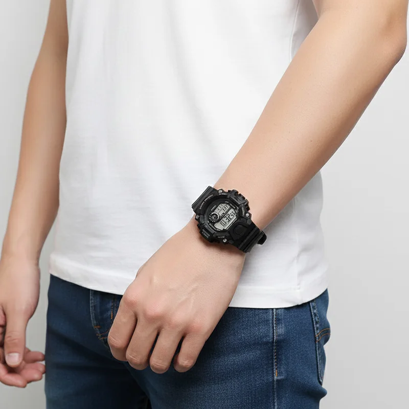 ساعة رقمية رياضية خارجية، مؤقت عرض مزدوج LED متعدد الوظائف، تقويم، ساعة منبه، ساعة رقمية للمراهقين والطلاب