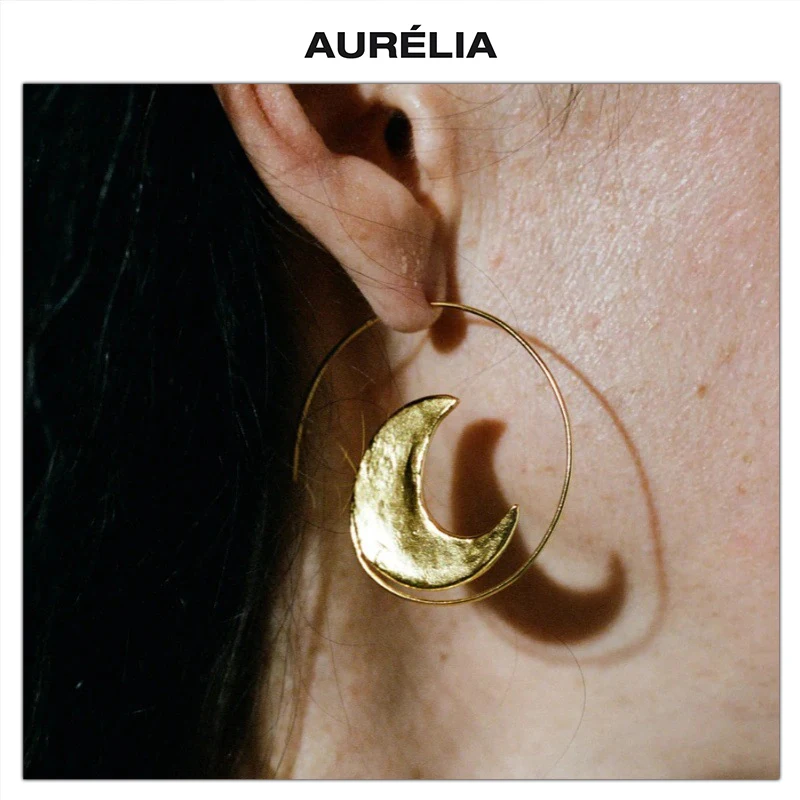 

Europe America Sun Moon Circle Pendant Gold Silver Earrings Woman Unique Design Fashion Jewelry Trend