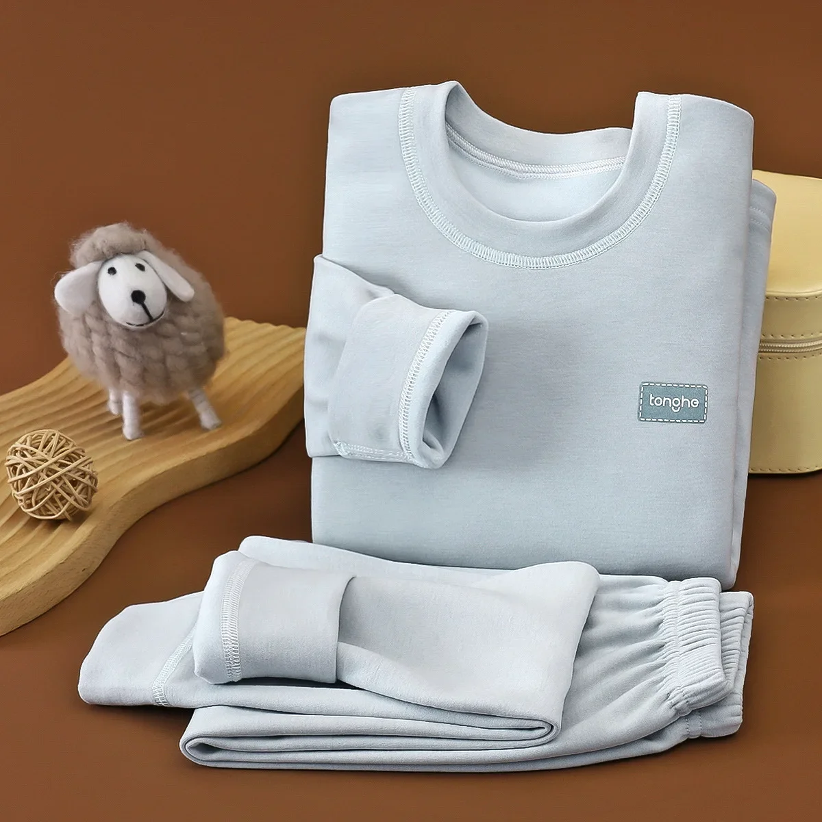 Kids Thermal Underwear Set Lyocell Self Heating Double Sided Brushed Top Pants Soft Skin Friendly Children Base Layer Long Johns
