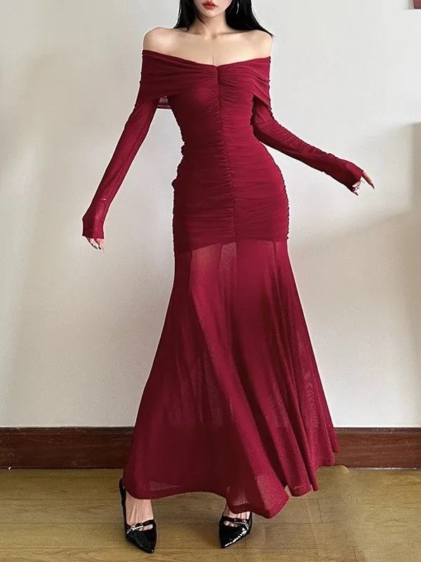 

Сексуальная женская юбка с высокой талией и одним воротником Dr, длинная юбка с хвостом Fi Sve Dr Ele Chic Lady's Faion Ci Walk