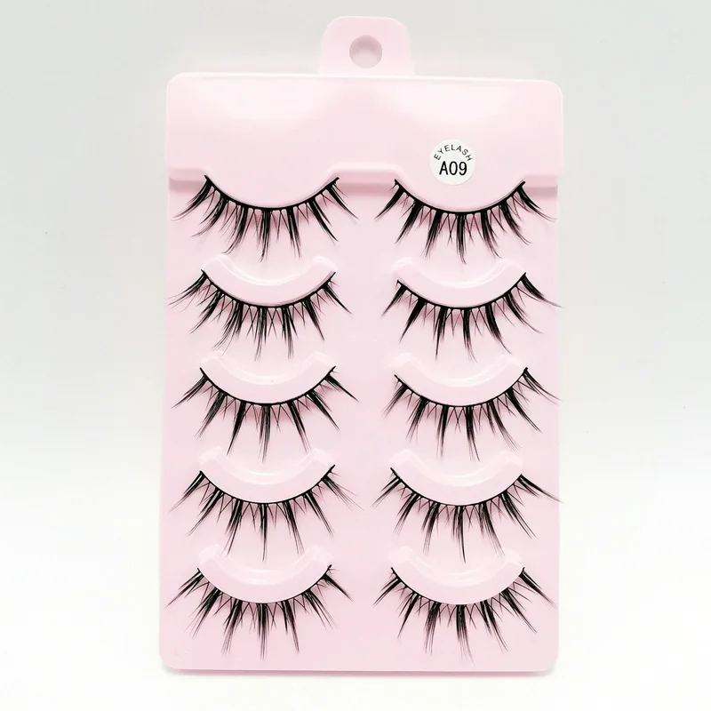 5 pairs COS little devil false eyelashes single cluster segmented comic eyelash fairy hair natural nude makeup model