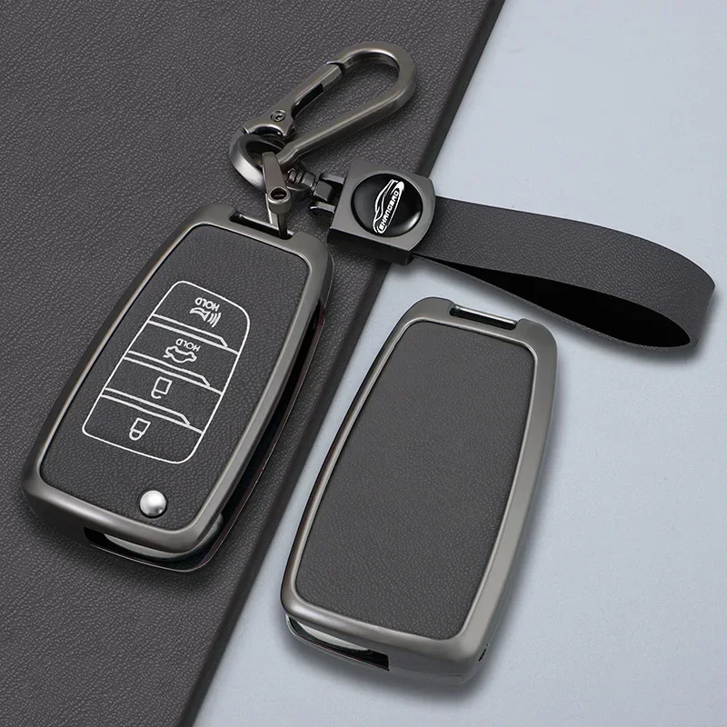 

Car Key Remote Case Cover Shell Fob Holder For Hyundai Sonata 2015 Santa Fe 2013 GLS Interior Protective Keychain Accessories