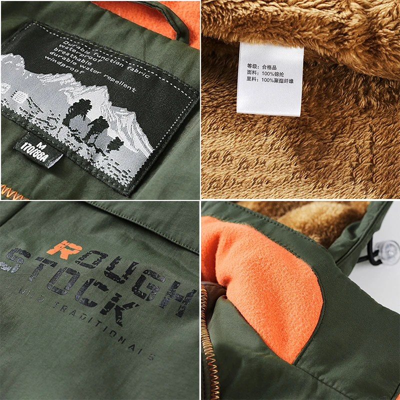 Man Winter New Outdoor Tactical Jackets Men Plush Warm Multi-pocket US Army Hot Sale M65 Mid-length Military Camping Windbreaker