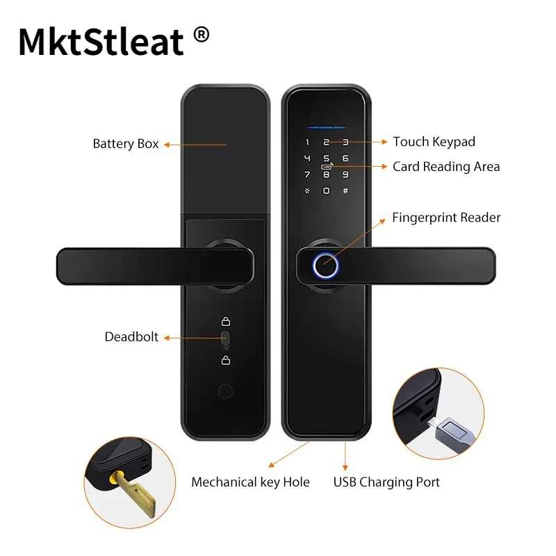 Tuya Fingerprint Security Intelligent Smart WiFi APP Password serratura elettronica Smart Bluetooth unlockingt e