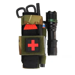 MOLLE Scissors Pouch Hunting Flashlight Holder Outdoor Sport Hiking Camping Accessories Knife Cover Holster EDC Tool Waist Bag