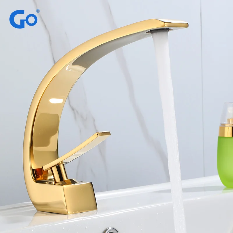 Chrome and Multicolored Brass Bathroom Faucet Basin Sink Faucet Single Handle Cold and Hot Mixer Taps Beautiful Curve Design