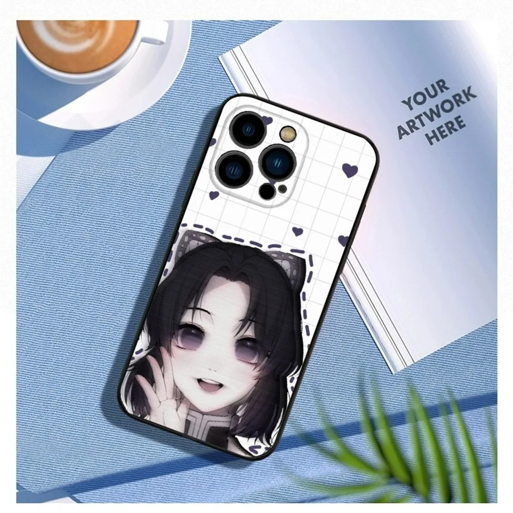 D-DemonS Slayer Kochou Shinobu Phone Case For iPhone15,14,13,12 Mini 11 Pro XR,X,XS,MAX 7,8 Plus Silicone Cover Soft Black