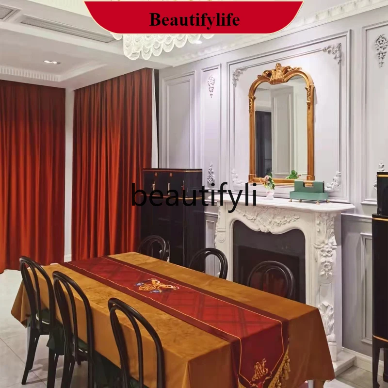 

J132 Marble Fireplace French White Marble Fireplace Living Room Decorative Stone Carving Fireplace Customization