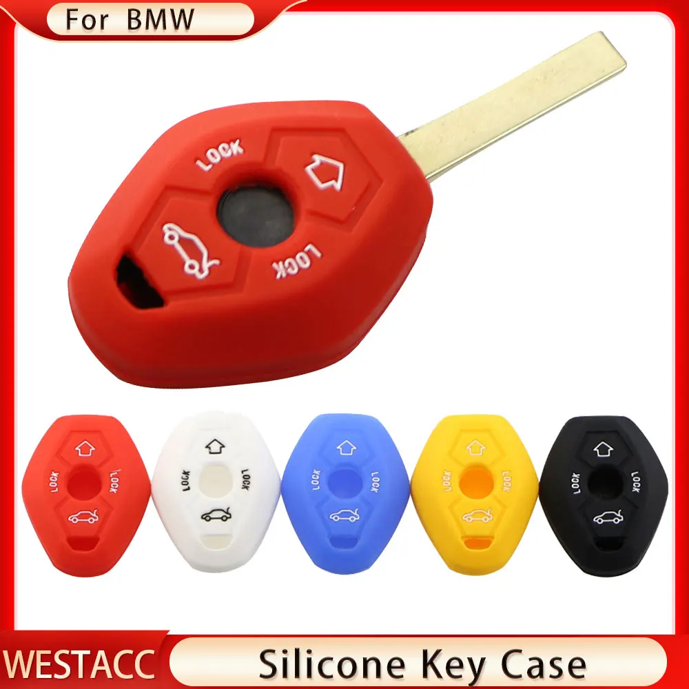 Silicon Car Fob Case Holder Shell Protector Key Cover Fit for BMW X3 X5 Z3 Z4 3 5 7 Series E38 E39 E46 E83 M5 325i 2 Button Key