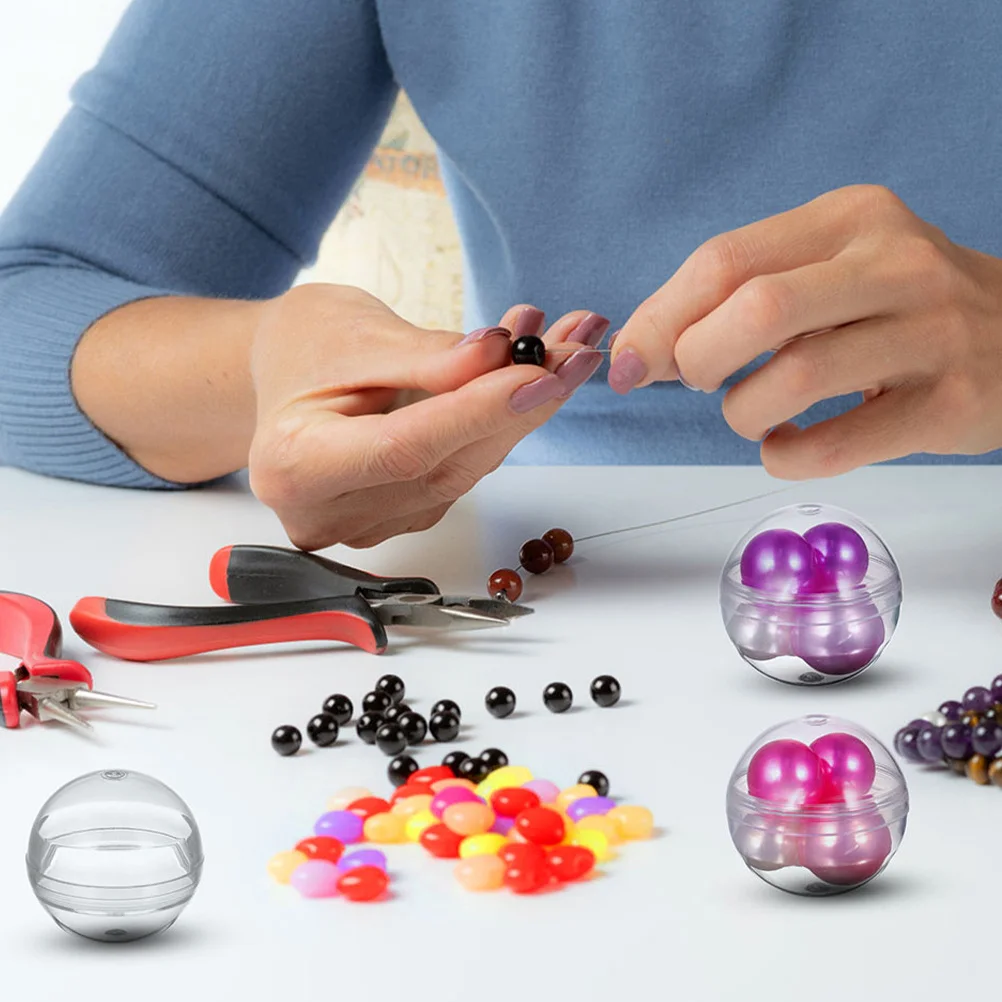 

150Pcs Clear Plastic Capsules Round Fillable Balls for Vending Machines Display Bead Storage Craft Packaging Play Balls